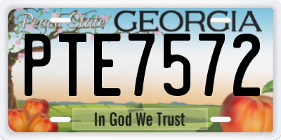 GA license plate PTE7572