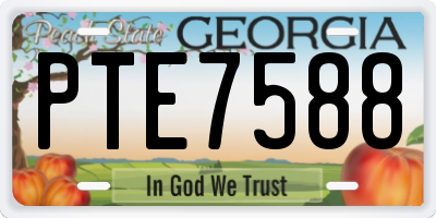 GA license plate PTE7588