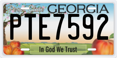 GA license plate PTE7592