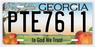 GA license plate PTE7611