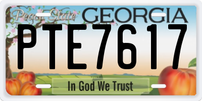 GA license plate PTE7617