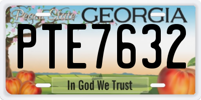 GA license plate PTE7632