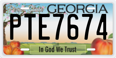 GA license plate PTE7674
