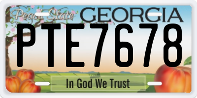 GA license plate PTE7678