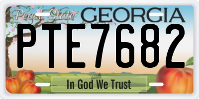 GA license plate PTE7682