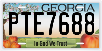 GA license plate PTE7688