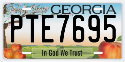 GA license plate PTE7695