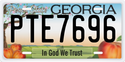 GA license plate PTE7696