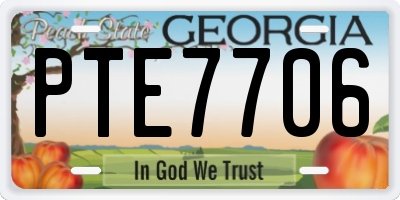 GA license plate PTE7706