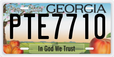 GA license plate PTE7710