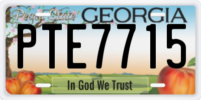 GA license plate PTE7715
