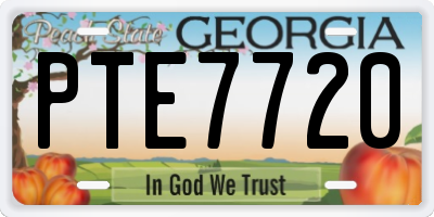 GA license plate PTE7720