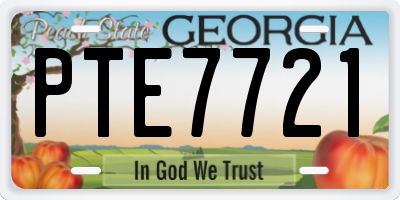 GA license plate PTE7721