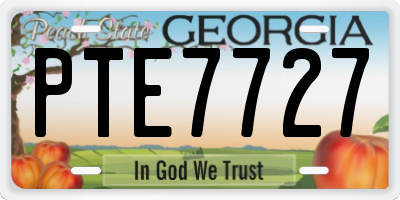 GA license plate PTE7727