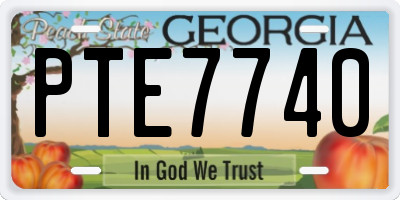 GA license plate PTE7740