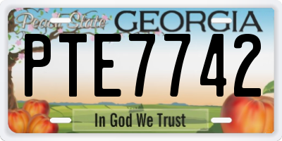 GA license plate PTE7742