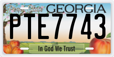 GA license plate PTE7743