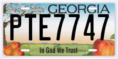 GA license plate PTE7747