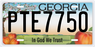 GA license plate PTE7750