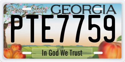 GA license plate PTE7759