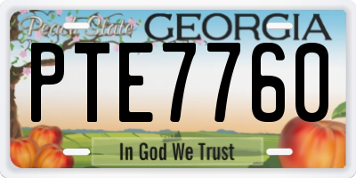 GA license plate PTE7760