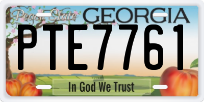 GA license plate PTE7761