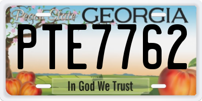 GA license plate PTE7762