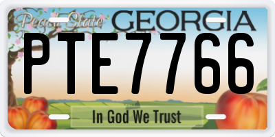 GA license plate PTE7766
