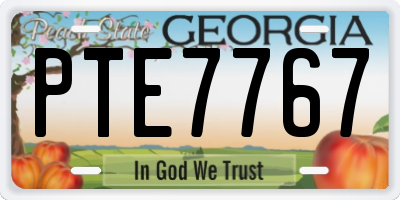 GA license plate PTE7767