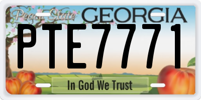 GA license plate PTE7771