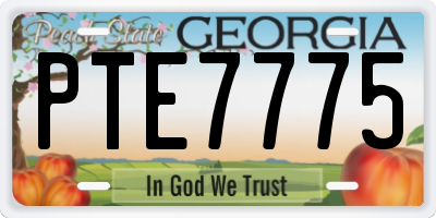 GA license plate PTE7775