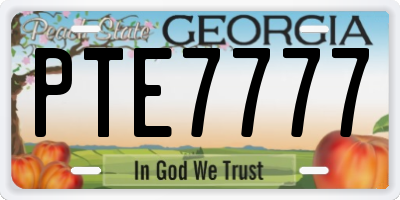 GA license plate PTE7777