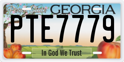 GA license plate PTE7779
