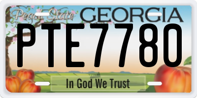GA license plate PTE7780