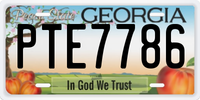 GA license plate PTE7786