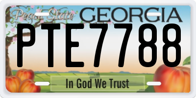 GA license plate PTE7788