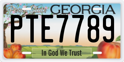 GA license plate PTE7789
