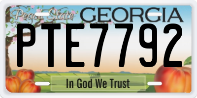 GA license plate PTE7792