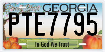 GA license plate PTE7795