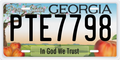 GA license plate PTE7798
