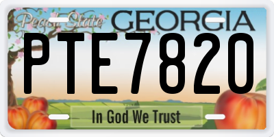 GA license plate PTE7820