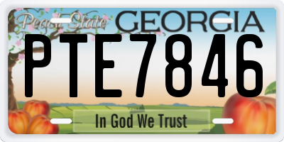 GA license plate PTE7846