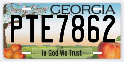 GA license plate PTE7862