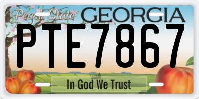 GA license plate PTE7867