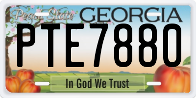 GA license plate PTE7880
