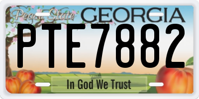 GA license plate PTE7882