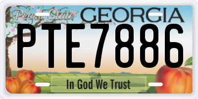 GA license plate PTE7886