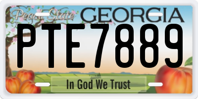 GA license plate PTE7889