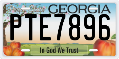 GA license plate PTE7896