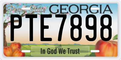 GA license plate PTE7898